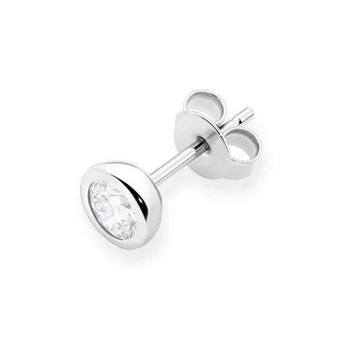 Srebrny kolczyk klasyczny pojedyncza cyrkonia oprawa bezel 6mm Jeso K2033-925-S-SOLO marko