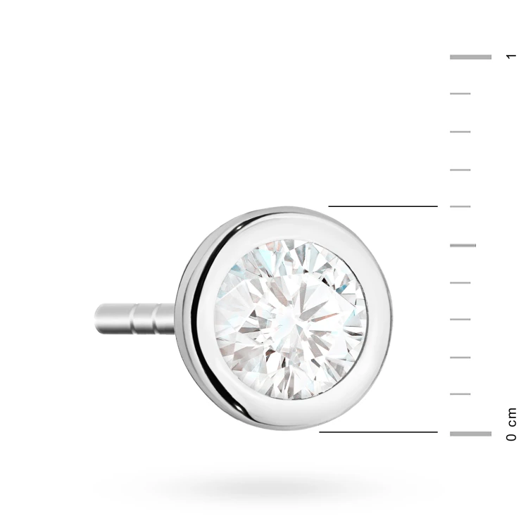 Srebrny kolczyk klasyczny pojedyncza cyrkonia oprawa bezel 6mm Jeso K2033-925-S-SOLO marko