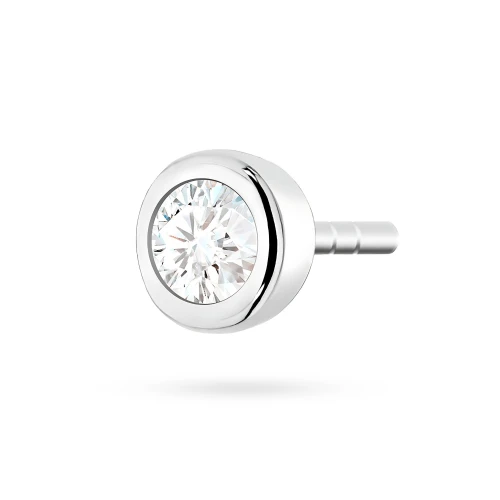 Srebrny kolczyk klasyczny pojedyncza cyrkonia oprawa bezel 3,5mm Jeso K2032-925-S-SOLO marko
