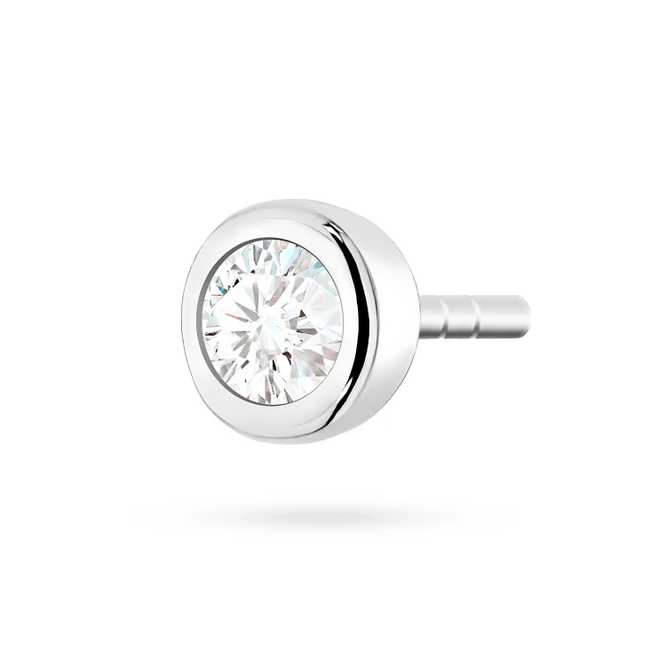 Srebrny kolczyk klasyczny pojedyncza cyrkonia oprawa bezel 3,5mm Jeso K2032-925-S-SOLO marko