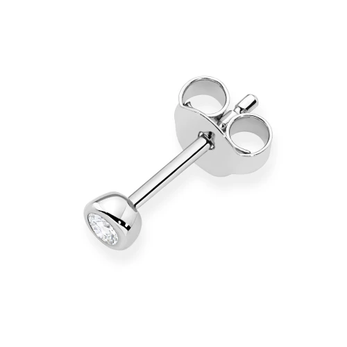 Srebrny kolczyk klasyczny pojedyncza cyrkonia oprawa bezel 3,5mm Jeso K2032-925-S-SOLO marko