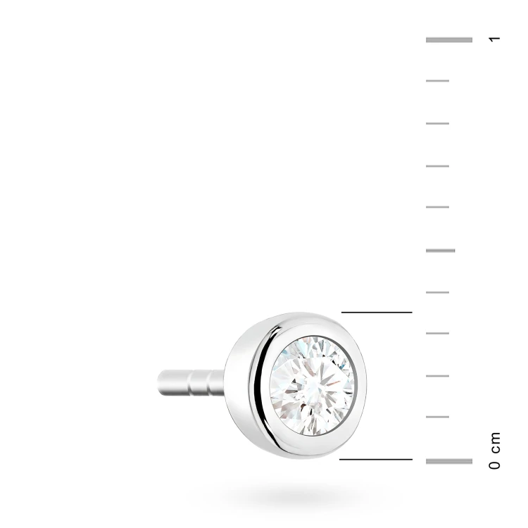 Srebrny kolczyk klasyczny pojedyncza cyrkonia oprawa bezel 3,5mm Jeso K2032-925-S-SOLO marko
