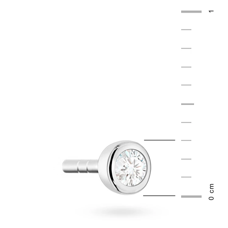 Srebrny kolczyk klasyczny pojedyncza cyrkonia oprawa bezel 3mm Jeso K2031-925-S-SOLO marko
