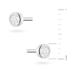 Srebrne kolczyki klasyczne pojedyncza cyrkonia oprawa bezel 3mm Jeso K2031-925-S marko