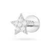 Srebrny pojedynczy kolczyk labret piercing gwiazdka zakręcany Soledo K2026-925-S-SOLO marko
