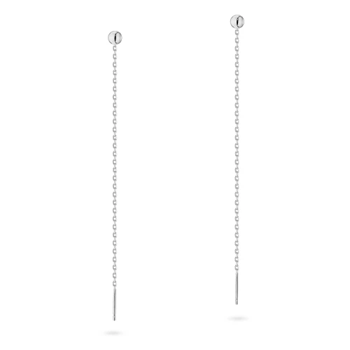 Srebrne kolczyki przewlekane długie łańcuszki kulki 4mm Iluvia K2012-925-S marko