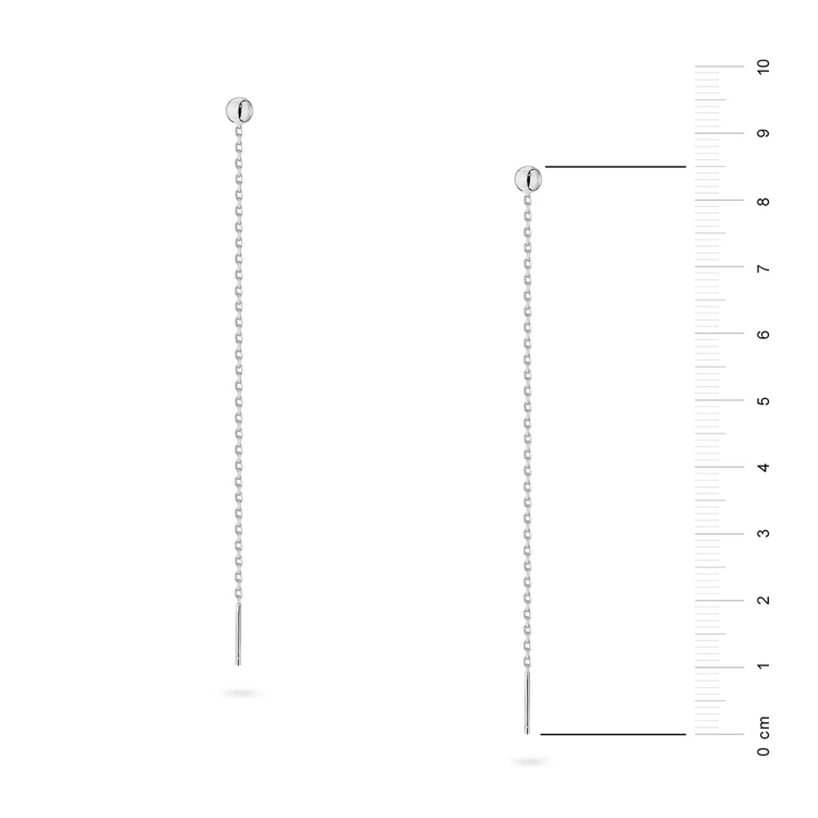 Srebrne kolczyki przewlekane długie łańcuszki kulki 4mm Iluvia K2012-925-S marko