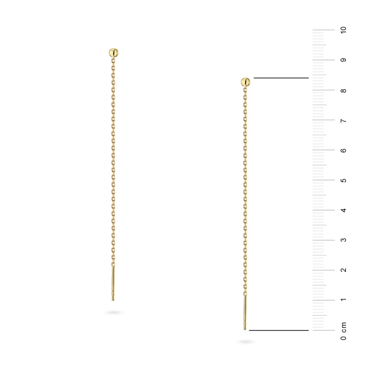 Pozłacane kolczyki przewlekane długie łańcuszki kulki 3mm Iluvia K2010-925-Z marko
