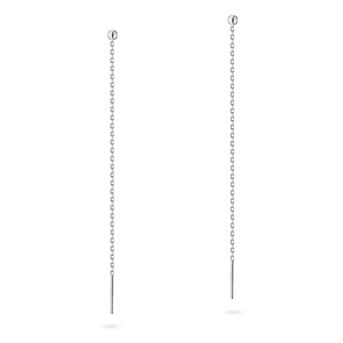 Srebrne kolczyki przewlekane długie łańcuszki kulki 3mm Iluvia K2010-925-S marko