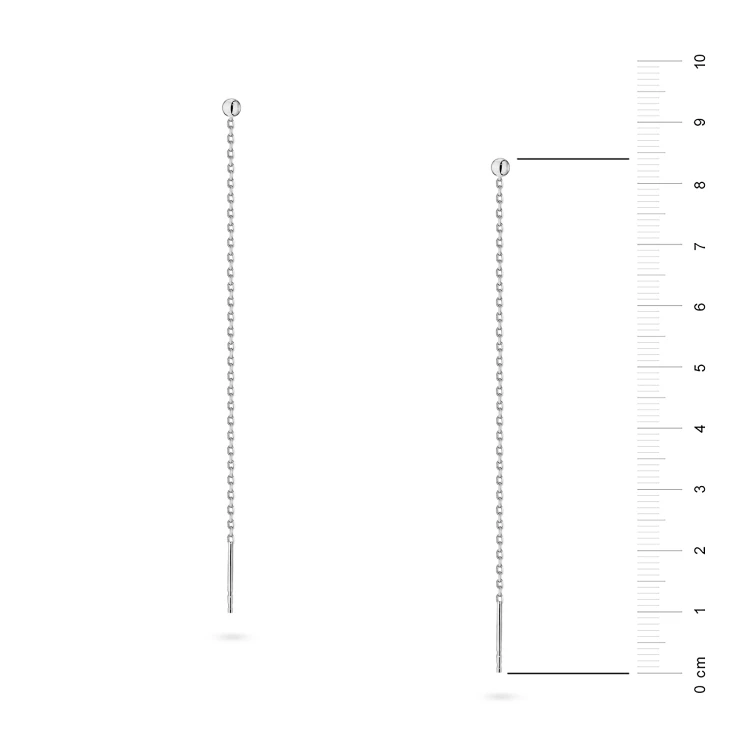 Srebrne kolczyki przewlekane długie łańcuszki kulki 3mm Iluvia K2010-925-S marko