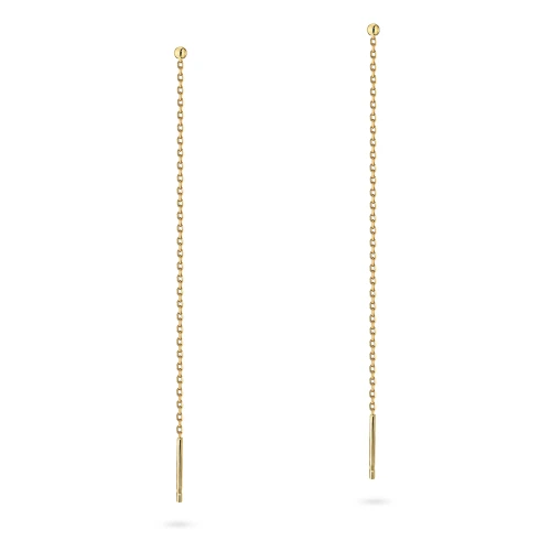 Pozłacane kolczyki przewlekane długie łańcuszki kulki 2mm Iluvia K2008-925-Z marko