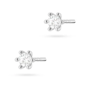 Klasyczne kolczyki sztyft z diamentami    2 x 0,10ct białe złoto