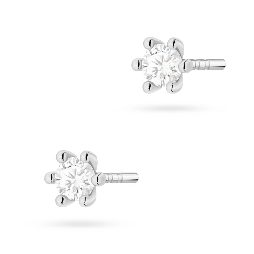 Klasyczne kolczyki sztyft z diamentami 2 x 0,10ct białe złoto K0222.B3.DIW.02 marko