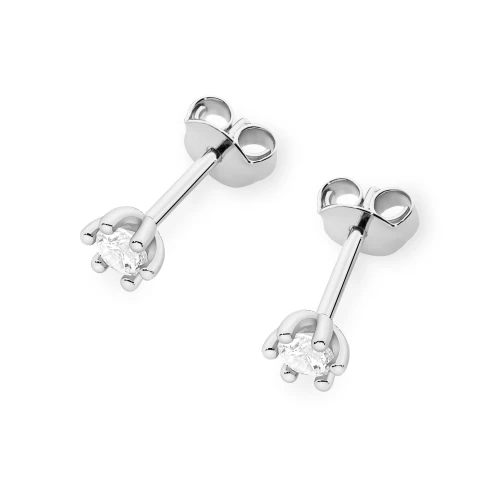 Klasyczne kolczyki sztyft z diamentami 2 x 0,10ct białe złoto K0222.B3.DIW.02 marko