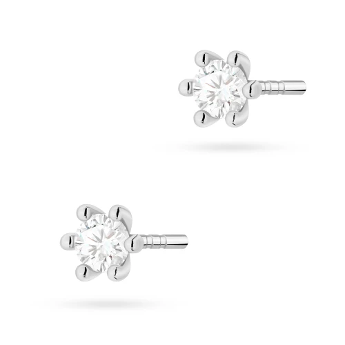 Klasyczne kolczyki sztyft z diamentami laboratoryjnymi 2 x 0,10ct białe złoto Lab Diamonds