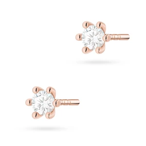 Klasyczne kolczyki sztyft z diamentami laboratoryjnymi 2 x 0,10ct różowe złoto Lab Diamonds