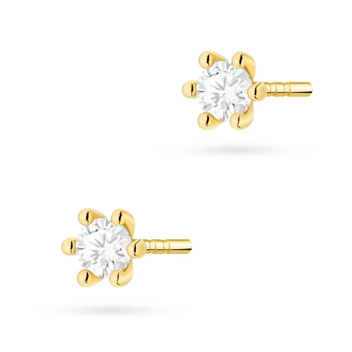 Klasyczne złote kolczyki sztyft z diamentami 2 x 0,10ct K0222.Z3.DIW.02 marko
