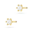 Klasyczne złote kolczyki sztyft z diamentami 2 x 0,10ct sztyft zakręcany labret K0222.Z3.DIW.07 marko