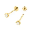 Klasyczne złote kolczyki sztyft z diamentami 2 x 0,10ct sztyft zakręcany labret K0222.Z3.DIW.07 marko