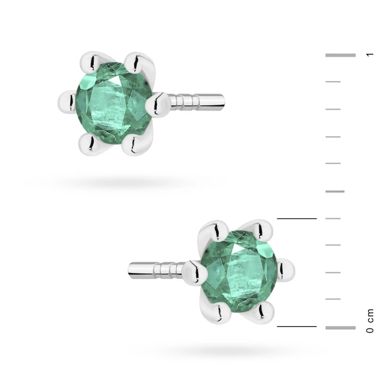 Złote kolczyki z dużymi szmaragdami 2 x 0,15ct białe złoto K0222.B3.EMG.02 marko