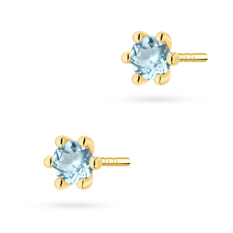 Klasyczne złote kolczyki z pojedynczym topazem 2 x 0,15ct K0222.Z3.TOB.02 marko