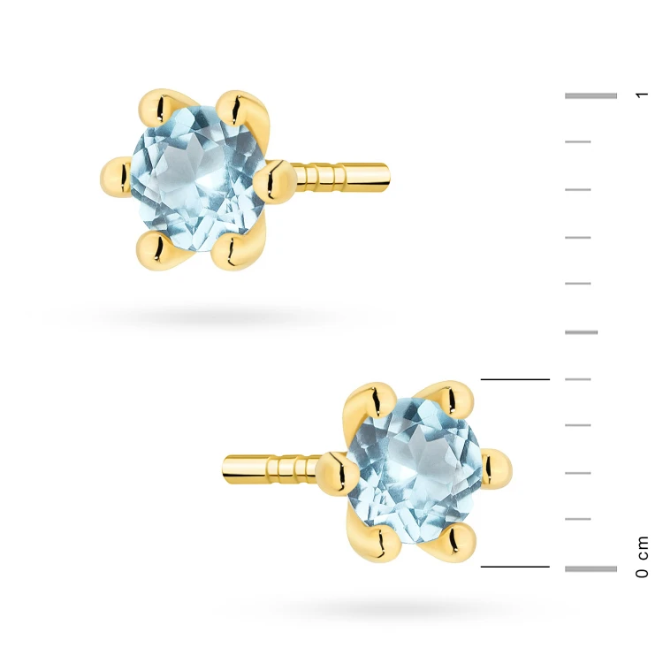 Klasyczne złote kolczyki z pojedynczym topazem 2 x 0,15ct K0222.Z3.TOB.02 marko