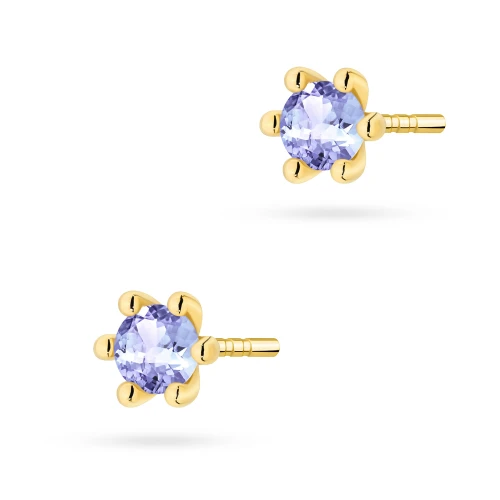 Klasyczne złote kolczyki z pojedynczym tanzanitem 2 x 0,15ct K0222.Z3.TAP.02 marko