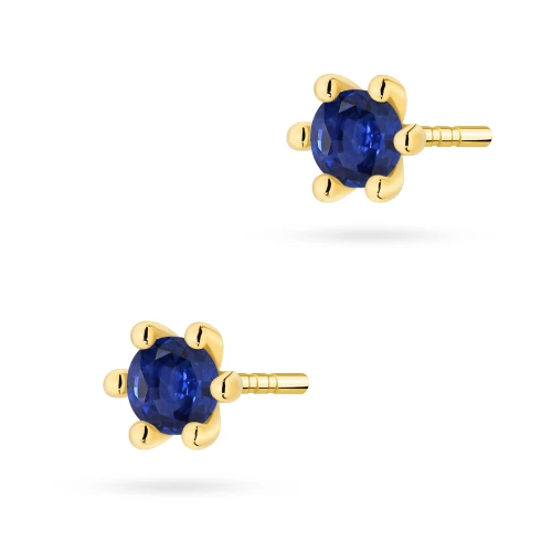 Złote kolczyki z dużymi szafirami 2 x 0,15ct żółte złoto K0222.Z3.SAB.02 marko