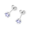 Klasyczne kolczyki z białego złota z pojedynczym tanzanitem 2 x 0,15ct K0222.B3.TAP.02 marko