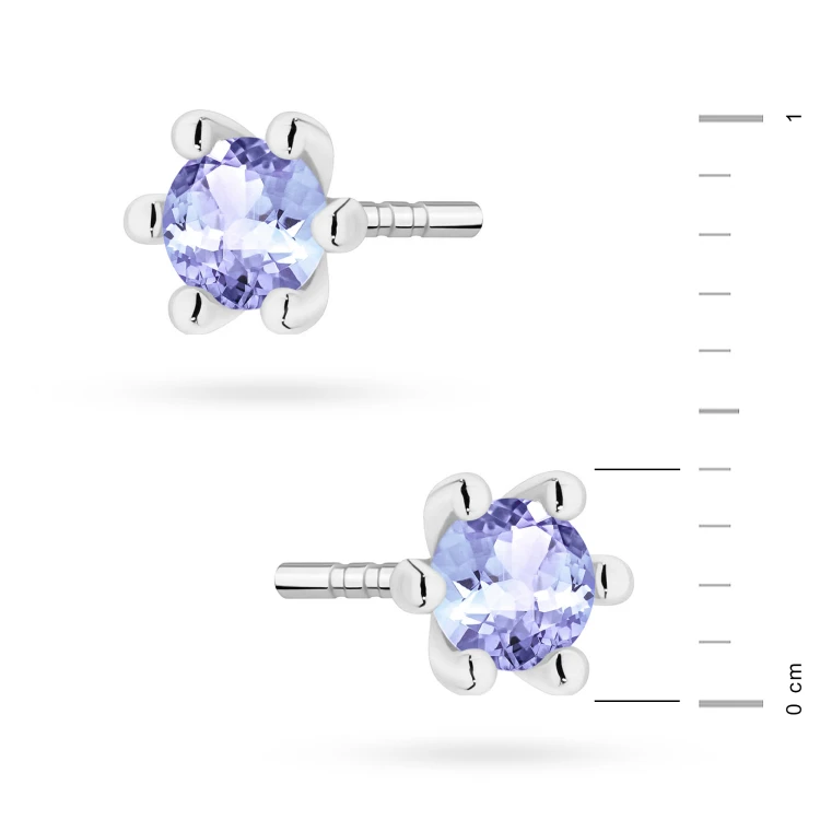 Klasyczne kolczyki z białego złota z pojedynczym tanzanitem 2 x 0,15ct K0222.B3.TAP.02 marko