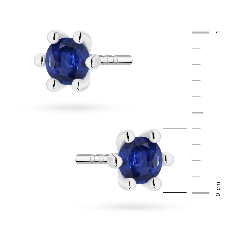 Złote kolczyki z dużymi szafirami 2 x 0,15ct białe złoto K0222.B3.SAB.02 marko