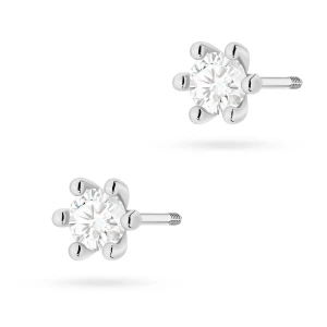 Klasyczne kolczyki sztyft z diamentami  laboratoryjnymi 2 x 0,30ct białe złoto Lab Diamonds sztyft zakręcany