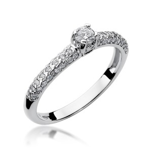 Pierścionek zaręczynowy białe złoto z brylantami 0,36ct Galaktyki Relove - Rozmiar 15