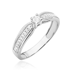 Pierścionek z białego złota z brylantami 0,17ct Galaktyki Relove - Rozmiar 15