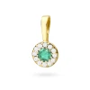 Elegancka złota zawieszka oprawa Halo ze szmaragdem 0,15ct z żółtego złota Z0443.Z3.EMG.01 marko Z0443.Z3.EMG.01 marko