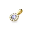 Elegancka złota zawieszka oprawa Halo z tanzanitem 0,15ct z żółtego złota Z0443.Z3.TAP.01 marko Z0443.Z3.TAP.01 marko