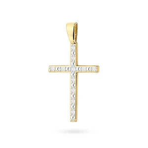 Złoty krzyżyk z brylantami 0,05ct 585