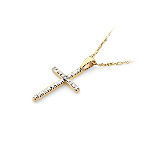 Złoty krzyżyk z brylantami 0,05ct 585 D0004.Z3.DIW.01 marko