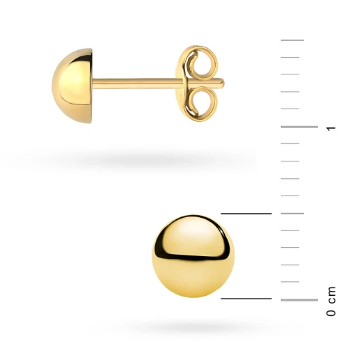 Pozłacane kolczyki pół kulki 4mm Jeso K1421-925-Z marko