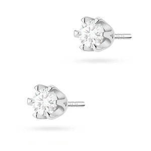 Klasyczne kolczyki sztyft z diamentami laboratoryjnymi 2 x 0,30ct białe złoto Lab Diamonds