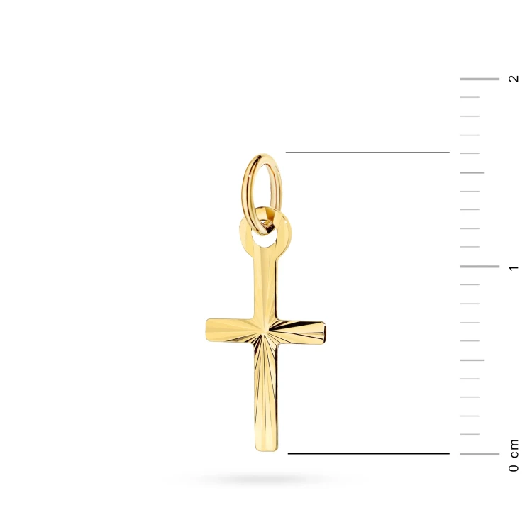 Złoty krzyżyk minimalistyczny diamentowany D448-375 marko