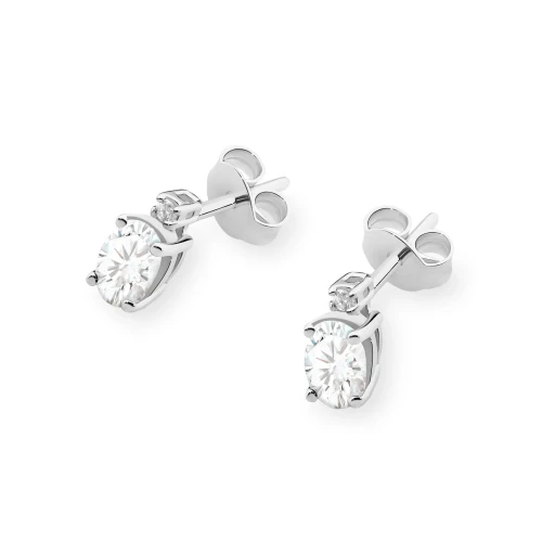 Kolczyki z białego złota z owalnym diamentem laboratoryjnym Lab Diamonds K0001.B3.LDW.01 marko