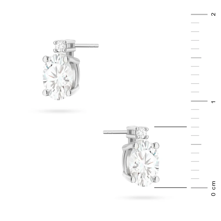 Kolczyki z białego złota z owalnym diamentem laboratoryjnym Lab Diamonds K0001.B3.LDW.01 marko