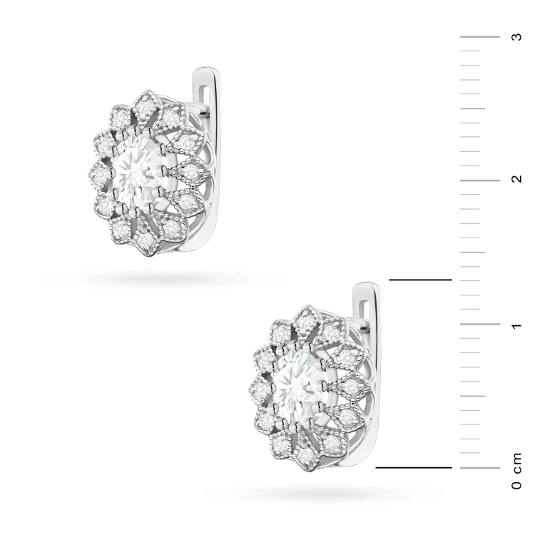 Kolczyki z białego złota w kształcie kwiatu diamenty laboratoryjne Lab Diamonds K0354.B3.LDW.01 marko