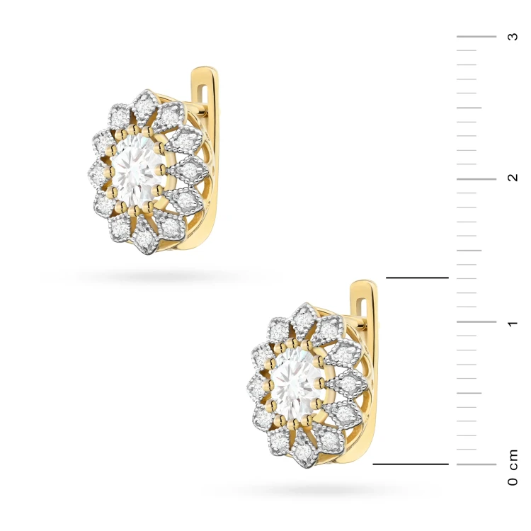 Złote kolczyki w kształcie kwiatu diamenty laboratoryjne Lab Diamonds K0354.Z3.LDW.01 marko