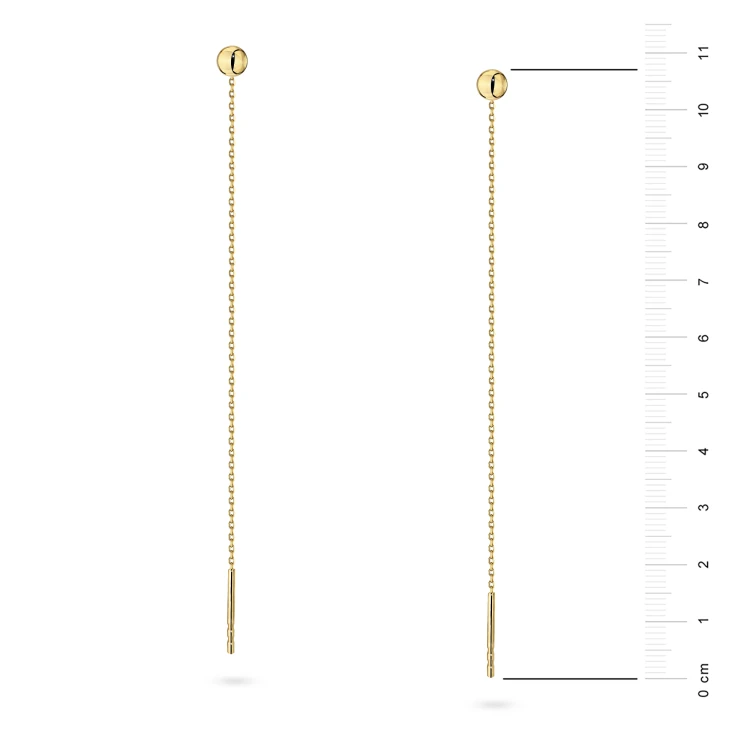Złote kolczyki wiszące łańcuszek kulki 5mm przewlekane Iluvia K2013-585 marko