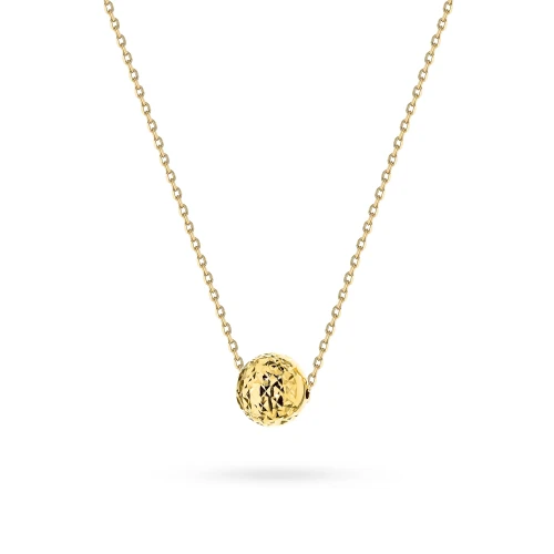 Złoty naszyjnik diamentowana kulka 7mm na łańcuszku Jeso N1136-375 marko