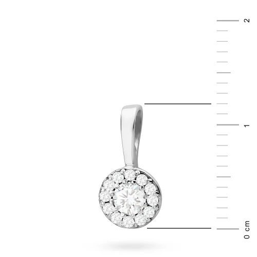 Elegancka złota zawieszka oprawa Halo z diamentem laboratoryjnym Lab Diamonds 0,12ct z białego złota