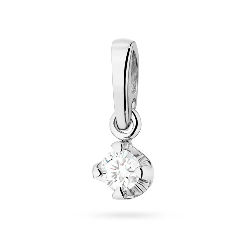 Zawieszka z białego złota klasyczna pojedynczy brylant 0,08ct Z0034.B3.DIW.01 marko