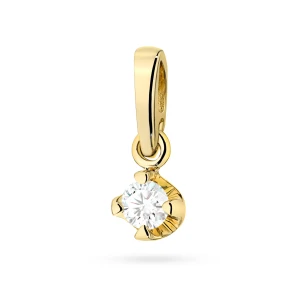 Zawieszka ze złota klasyczna pojedynczy brylant 0,08ct